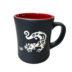 Starbucks Ceramic Dragon Mug 16 oz Black Red Interior 2011 Collectible Design